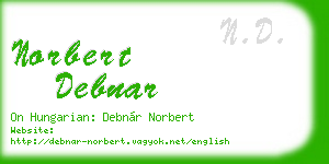 norbert debnar business card
